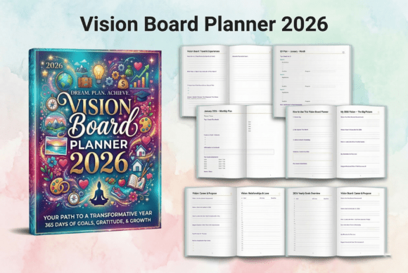 Download 🌟Vision Board Planner 2026📖✨ - Premium Bundle