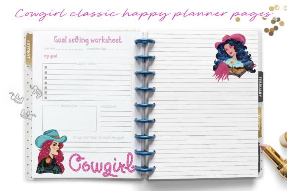 Download Pink Western Classic Happy Planner Set - Premium Bundle
