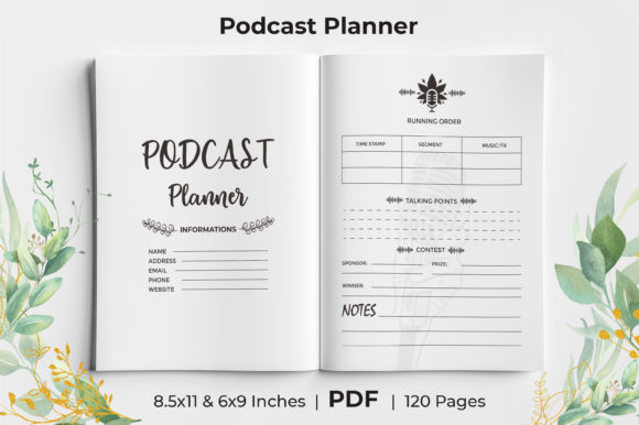 Download Podcast Planner KDP Interior - Podcast planner Collection