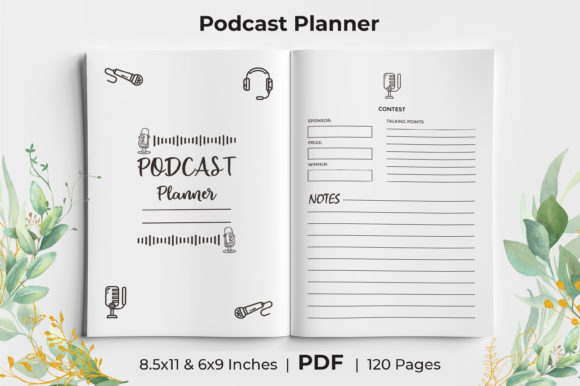 Download Podcast Planner KDP Interior - Podcast planner Collection