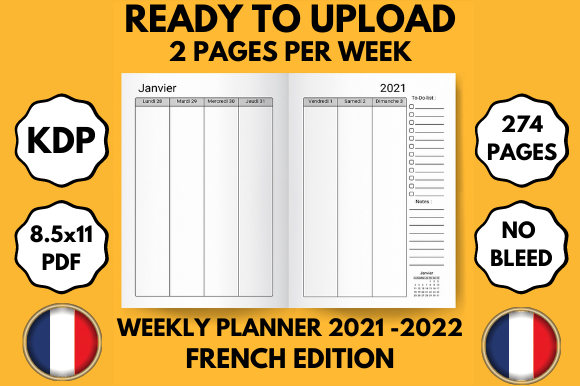 Download 2021-2022 2 Years Planner French 8.5x11 - 2 years Collection