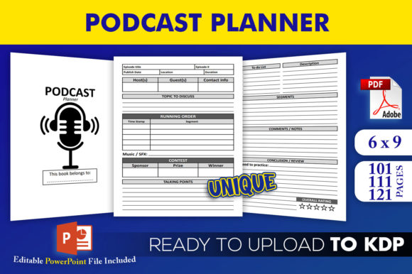 Download Podcast Planner | KDP Interior Template - Podcast planner Collection