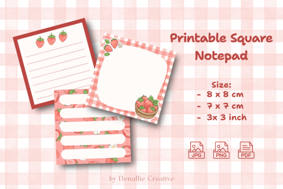 Download Strawberry Notepad Printable - Notepad Collection