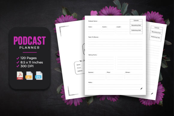 Download Podcast Planner - KDP Interior - Podcast planner Collection