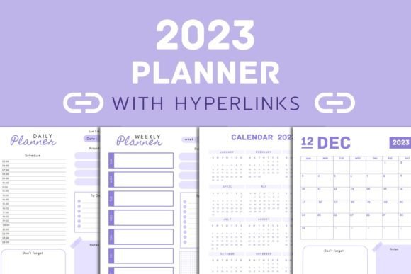 Download 2023 Planner with Hyperlinks : Purple - 2023 planner Collection